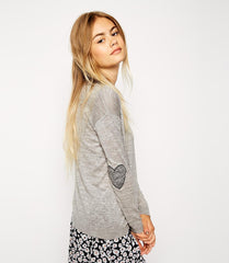 Jumper With Heart Elbow Patch
