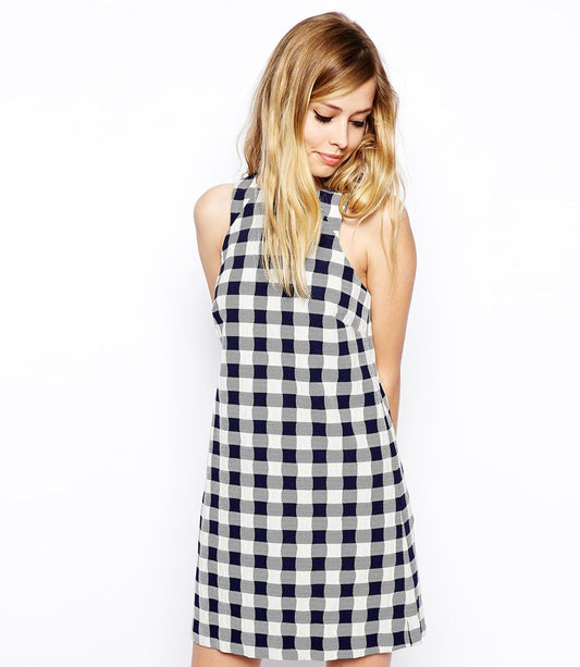 Shift Dress In Check Jacquard